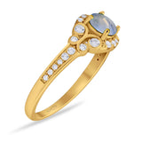 Art Deco Round Natural Stone Ring