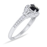 Art Deco Round Natural Stone Ring