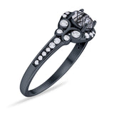 Art Deco Round Natural Stone Ring