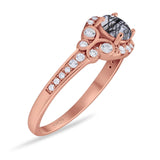 Art Deco Round Natural Stone Ring