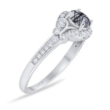 Art Deco Round Natural Stone Ring