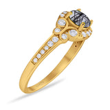 Art Deco Round Natural Stone Ring