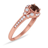 Art Deco Round Natural Stone Ring