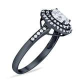 Art Deco Oval Natural Stone Halo Ring