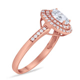 Art Deco Oval Natural Stone Halo Ring