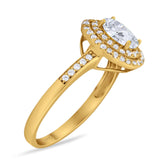 Art Deco Oval Natural Stone Halo Ring