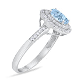 Art Deco Oval Natural Stone Halo Ring