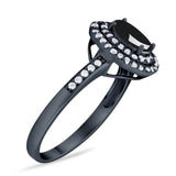 Art Deco Oval Natural Stone Halo Ring