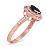 Art Deco Oval Natural Stone Halo Ring