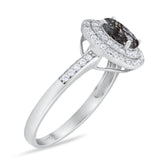 Art Deco Oval Natural Stone Halo Ring