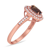 Art Deco Oval Natural Stone Halo Ring