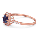 Round Natural Stone Hexagonal Ring