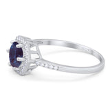 Round Natural Stone Hexagonal Ring