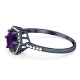 Round Natural Stone Hexagonal Ring