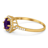 Round Natural Stone Hexagonal Ring