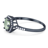 Round Natural Stone Hexagonal Ring