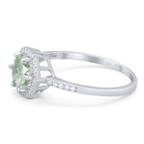 Round Natural Stone Hexagonal Ring