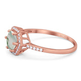 Round Natural Stone Hexagonal Ring