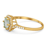 Round Natural Stone Hexagonal Ring