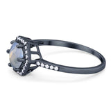 Round Natural Stone Hexagonal Ring