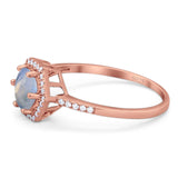 Round Natural Stone Hexagonal Ring