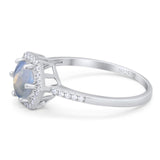 Round Natural Stone Hexagonal Ring