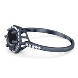 Round Natural Stone Hexagonal Ring