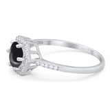 Round Natural Stone Hexagonal Ring