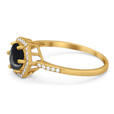 Round Natural Stone Hexagonal Ring