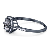 Round Natural Stone Hexagonal Ring