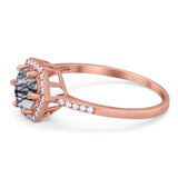 Round Natural Stone Hexagonal Ring