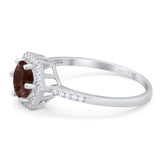 Round Natural Stone Hexagonal Ring