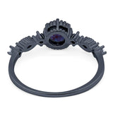 Vintage Style Round Natural Stone Beaded Ring