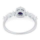 Vintage Style Round Natural Stone Beaded Ring