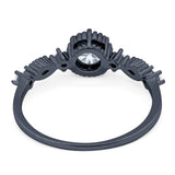 Vintage Style Round Natural Stone Beaded Ring