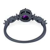 Vintage Style Round Natural Stone Beaded Ring