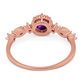 Vintage Style Round Natural Stone Beaded Ring