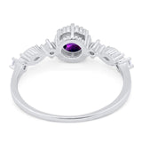 Vintage Style Round Natural Stone Beaded Ring