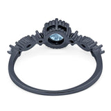 Vintage Style Round Natural Stone Beaded Ring