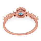 Vintage Style Round Natural Stone Beaded Ring