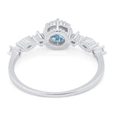 Vintage Style Round Natural Stone Beaded Ring