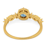 Vintage Style Round Natural Stone Beaded Ring