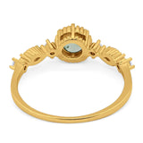 Vintage Style Round Natural Stone Beaded Ring