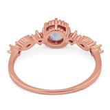 Vintage Style Round Natural Stone Beaded Ring