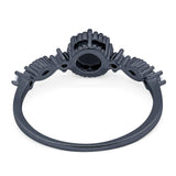 Vintage Style Round Natural Stone Beaded Ring