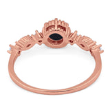 Vintage Style Round Natural Stone Beaded Ring