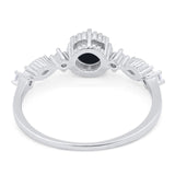 Vintage Style Round Natural Stone Beaded Ring