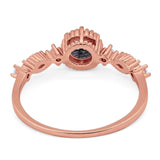 Vintage Style Round Natural Stone Beaded Ring