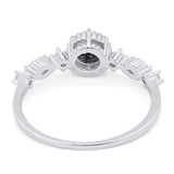 Vintage Style Round Natural Stone Beaded Ring