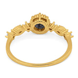 Vintage Style Round Natural Stone Beaded Ring